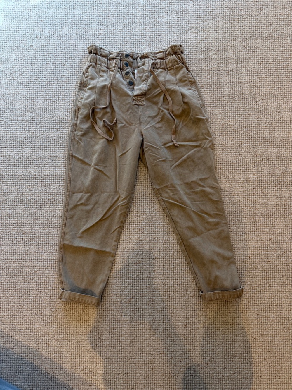 Free People Khaki Drawstring Pants